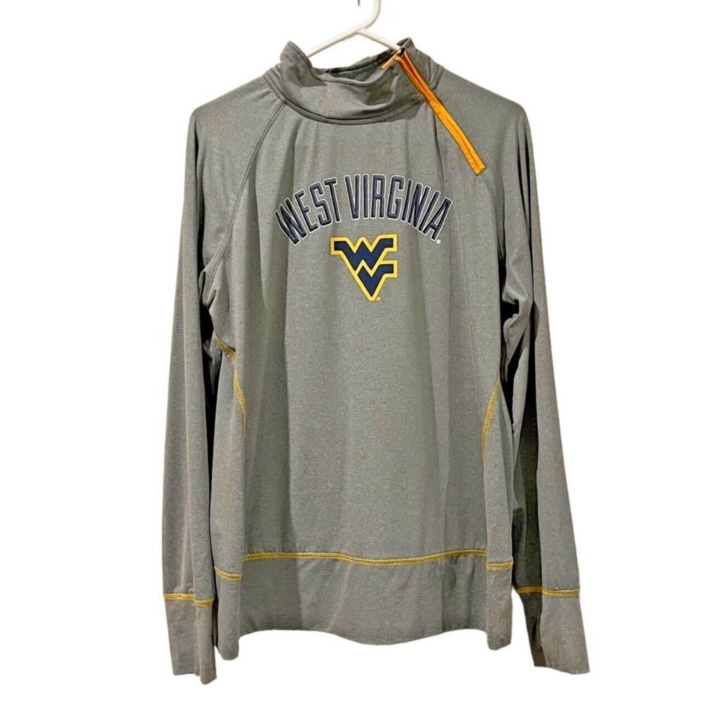 West Virginia 1/4 Zip Pullover Rivalry Threads 91 Womens  Shirt Gray  XL 16-18